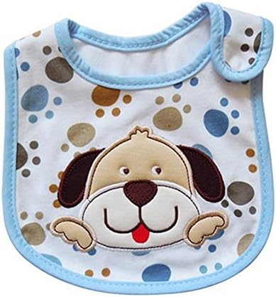 Lovely Cute Pure Cotton cartoon Toddler Bib Three Waterproof Baby Bibs Saliva Towel Fence Bibs (Dog)