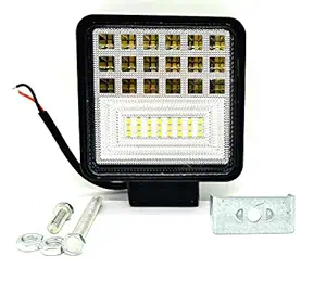 AUTOPOWERZ 42 LED Fog Light Square Flood Driving Lamp for Car, Off Road Truck, Jeep, SUV, ATV and UTV (84 W, 12V-32V DC, White)