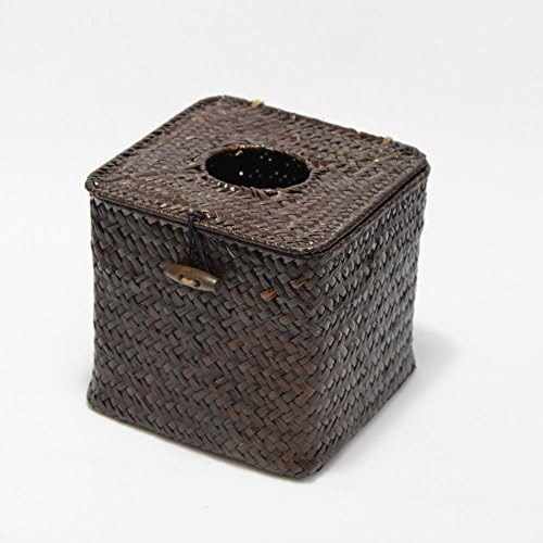 Seagrass Straw Square Tissue Box Cover Holder (Brown)