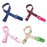6 Stück Schnullerketten mit Clip Verstellbare Länge mit Druckknopf - 3