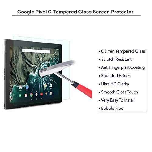 fiimi Google Pixel C Zoll gehärtetem Glas Displayschutzfolie, 9 H Härte, 0,3 mm Dicke, aus echtem Glas, bruchsicher - 2