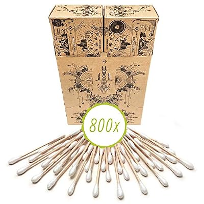 Nature Nerds - coton-tiges (800 pièces) en bambou et coton, pack de recharge, sans plastique et durable