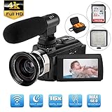 ➤【Einfach zu tragen und einfach zu verwenden】Der Camcorder wird mit einer Camcorder-Tasche geliefert. Die digitale Videokamera ist klein und leicht und für den Transport tragbar. Die Kamera verfügt über eine vollständige Bedienungsanleitung. 1 Jahre Garantie, 24 Stunden freundlicher Kundendienst,Bei Fragen wenden Sie sich bitte an folgende E-Mail-Adresse: LANYUAN2020@163.com