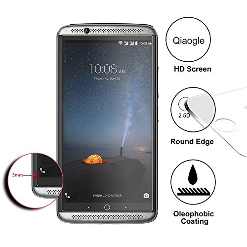 Qiaogle Premium Vidrio Templado Protector de Pantalla para ZTE Axon 7 / A2017G / A2017 (5.5 Pulgadas) Cristal Templado Screen Protector