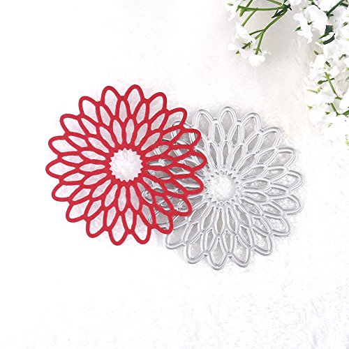 Calistouk Stanzschablonen aus Metall mit verschiedenen Mustern, für Fotoalben und zur Dekoration sonnenblume - 2