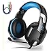 Produktbild Gaming-Headset-Stereo-Kopfhörer von Aizbo mit geräuscheliminierendem Mikrofon, 50 mm geroßem, magnetischem Neodym-Treiber für PS4, PC Computer, Laptop, Handys (blau)