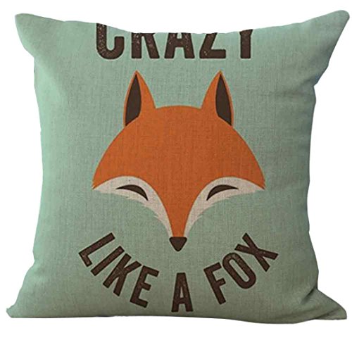 kissenbezug Kolylong® Fuchs gedruckt Kissenbezug Kissen (43cm*43cm / 16.93 * 16.93 ")Sofakissen Werfen Kissen Festkissenbezug Schlafsofa Home Decoration Hauptdekoration Sofa Büro Dekor Pillow Case (E)