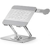 McStorey Laptop Stand Karbon &Ccedil;elik 360&deg; D&ouml;ner Ergonomik Y&uuml;kseklik Ayarlı Soğutucu MagSafe Uyumlu Telefon Tutuculu Gizlenebili