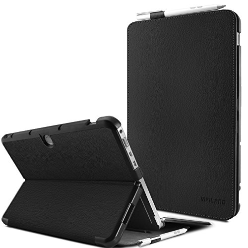 Asus Transformer Mini T102HA Hülle Case -Infiland Ultra Dünn Tri-Fold Smart-Muschel hochwertiges PU Leder Ultra Schlank Superleicht Ständer Smart Shell Cover Schutzhülle Etui Tasche für Asus Transformer Mini T102HA Tablet-PC (mit Auto Schlaf / Wach Funktion, Tablet und Tastatur sind nicht entgehaltet)(Schwarz)