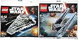 Star Wars Lego Kylo Ren's Command Shuttle & First Order Star Destroyer Fighter Starship Set - Polybag 30277 Force Awakens Edition Building Set