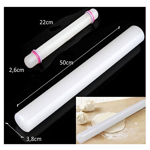 Ausrollstab Set 50 cm + 22 cm Rollstab STAR-LINE® Der Roll Stab ist Anti-Haft beschichtet und erleichtert das saubere Arbeiten - Fondant-Rolle Teigrolle Tortendeko NEU