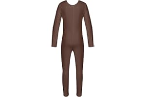 TiaoBug Mädchen Ballettanzug Langarm Ballett Trikot Ganzkörperanzug Kinder Einteiler Jumpsuit Kostüm Overall Elastischer Body Gymnastik Turnanzug
