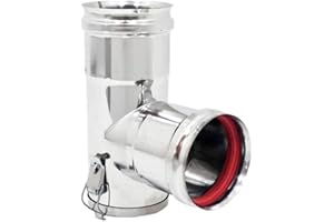 ZINCO GROUP Raccordo a T con Ispezione Bassa - Braga Codino - T con tappo condensa INOX (Acciaio inossidabile, 80 mm)