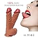 Produktbild SEYOU Pure Zwei-Layer-Silikon Dildo Soft Outside und Firm Inside Penis mit starken Saugnapf Real Dong Penis Nachbildung, 21cm lang Ø4.3cm (Fleisch)