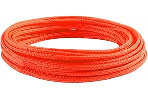 MOCNT 6mm Gaine Câble Tressée Extensible PET Manchon de Câble Fil Rangement Câble PET Cache Câble Souple Électriques Gestion Câble Flexible Protection Tube Tuyau Orange 10 Mètres