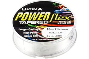 Ultima Powerflex Tapered Tapered Leader, Clear, 18.0lb/8.2kg < 70.0lb/31.8kg