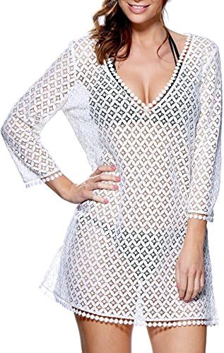 Lepel Womens Summer Days Lace Kaftan size Large in White