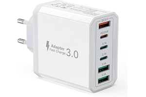 TUPNEUF USB C Ladegerät, 6 Ports USB C Stecker Ladegerät Mehrfach mit PD 25W und QC 3.0 Ladeadapter, 40W Netzteil Schnellladegerät Ladestecker für iPhone 15 Pro Max 14 Plus 13 12 11 SE XR XS 8, iPad, Samsung