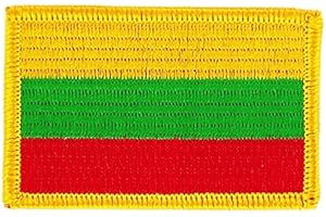 AKACHAFACTORY Iron-On Adhesive Lithuanian Flag Embroidered Patch for Backpack