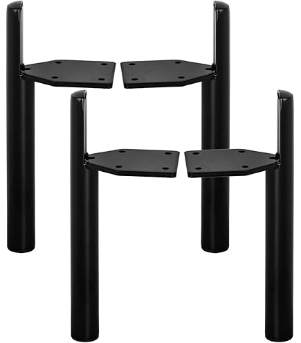 LONGZG 13 cm meubelpoten, zwart metaal, doe-het-zelf metalen tafelpoten, belastbaar tot 800 kg, geschikt voor bank/salontafel/tv-kast/bed en andere meubels