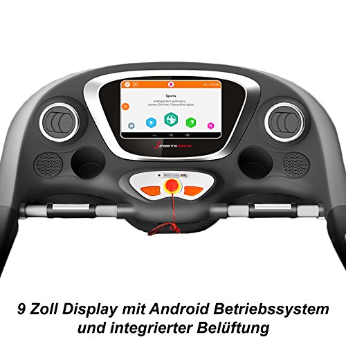 Sportstech F38 Profi Laufband mit 9 Zoll Android WiFi 6.5 PS 20 km/h 15% Steigung und patentiertem Dämpfungssystem klappbar - 2