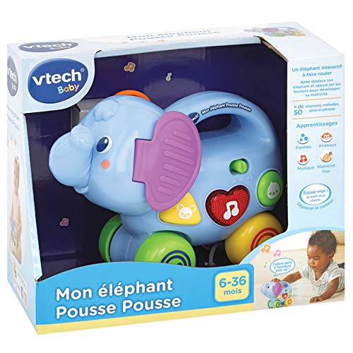 VTech- Elephant Pousse Baby Jouet Premier Age, 80-513605, Multicolore – Image 4