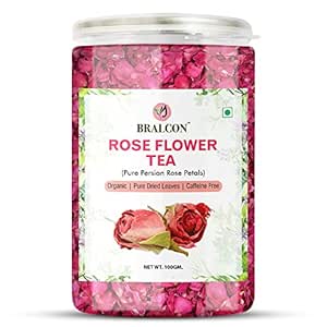 BRALCON Organic Rose Flower Tea - 100g | Pure Persian Rose Petals