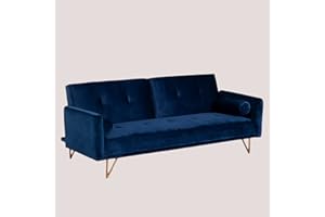 SKLUM Divano 3 posti reclinabile in velluto Jehrd Blu