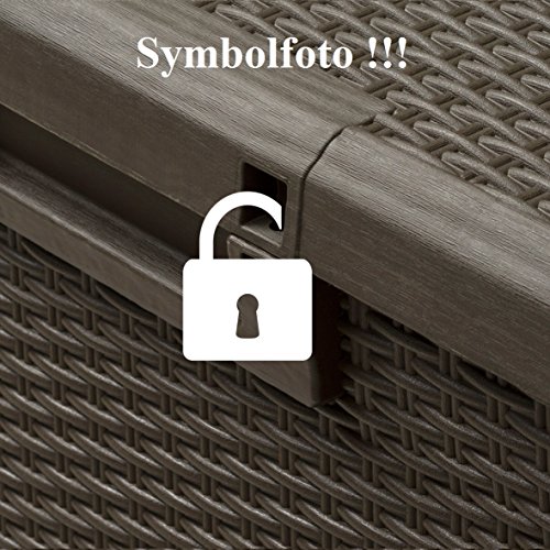 XL Toomax Kissenbox Z162 – braun in Polyrattan-Optik 420 Liter Inhalt – wetterfest und abschließbar - 4