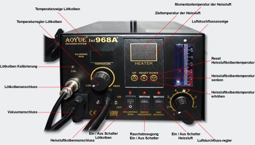 AOYUE Int968A+ Repairing Station Heißluftlötstation 3 in 1 - 6