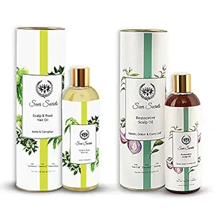 Seer Secrets Natural Beauty Combo of Amla & Onion Hair Oil for Regrowth | Anti-Hair Fall & Anti-Dandruff | Provides Strength, Softness & Shine | No Silicon & Paraben - 200ml x 2 (Combo Pack)