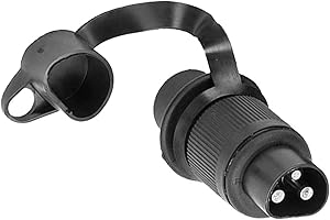 AGRISHOP 1 Pezzo Spina 3 Poli Trattore 12v,DIN 9680,CE ROHS,Impermeabile, Spina 3 Poli Femmina per Rimorchio Macchine Agricole, Spina 3 Poli per Camion Carovana Barca RVAutomobili