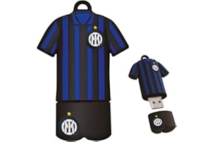 TECHMADE Chiavetta USB Inter | PenDrive USB 2.0 32 GB | Design unico calcio | Portachiavi integrato | Compatibilità Universale | Prodotto ufficiale Inter | Lettura 13-15 MB/s, Scrittura 6-8 MB/s, Nero
