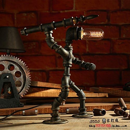 MILUCE Creative Iron Pipe Loft Edison LED Eye Protection Industry Retro Gift Coffee Bar Water Pipe Robot Lamp