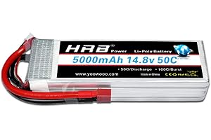 HRB POWER HRB RC Batterie Lipo 4S 50C 14,8V 5000mAh Prise Deans T pour Modélisme Drone Avion Hélicoptère Voiture Camion Truggy