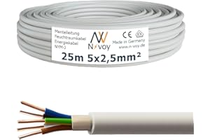 N-VOY NYM-J 5x2,5 mm² 25m Mantelleitung Installationskabel Stromkabel nach DIN VDE 0250 M144