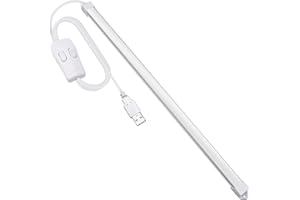 Milpoel LED Light Strip, 35cm, Strip Lights, 3 Colour Temperature Plug in USB Light, Slim Light Bar for Room, Work Table, Keyboard (3 Color)