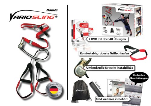 Variosling® Sling Trainer mit PROFI Umlenkrolle inkl. Schlingentrainer DVD, Türanker, Poster MADE IN GERMANY - 2