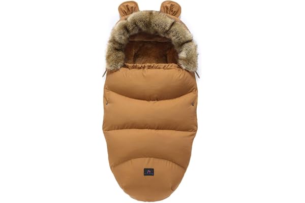 Gorger Chancelière Poussette Universelle Confortable Sac de Couchage Bébé Hiver Chaud Imperméable Couverture Emmaillotage pour Poussette, Landaus, Buggy, Siège Auto, Lits Bébé (Marron)