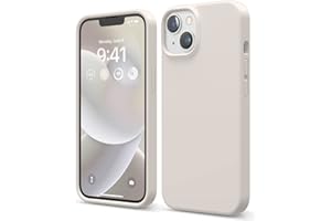 elago iPhone 14 Case, Liquid Silicone Full Body Protective Shockproof Slim Phone Case, Scratch Resistant, Soft Microfibre Lining, 15.5 cm (6.1 inch), Stone