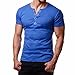 Produktbild BA Zha HEI Herren Klassisches Kariertes Hemd Sommer Kurzarmhemd Männer Druck Tees Shirt Kurzarm Basic Rundhals-Ausschnitt Regular T Shirt mit Frontprint und Rundhalsausschnitt Bluse (L, Blau A)