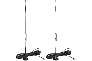 Bingfu 4G LTE Antenna TS9 7dBi MIMO External Aerial With Magnetic Base 3 Meter Extension Cable (2-Pack) Compatible with Vodafone EE O2 Three Netgear Huawei Hotspots Aircard Router USB Modem