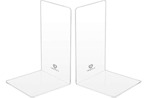 ‎CS COSDDI CS COSDDI Buchstützen Buchstopper, 2 Stück Universal Premium Clear Bücher Halter, Ordnerhalter DVD Unsichtbares Bücherregal, Bookends Buchstopper, Buchhalterung Buch Halter Buchbeschwerer -Transparent