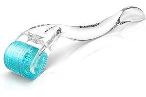 INCELLICE Derma Roller 0.5mm, 200 Real Individual Needles, Microneedling Roller for Hair Beard Growth, Titanium Micro Needling Roller for Face Body Scalp Men and Women