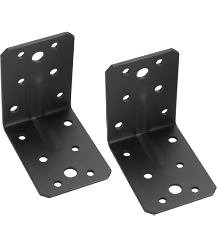 10 Staffe Angolari In Ferro 40x40x40mm - Per Legno, Mensole, Mobili, Con Viti, Nero