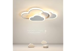 SCHINDORA Lámpara de techo LED, lámpara de techo Cloud mejorada con atenuación y función de memoria, lámpara de techo infantil de 52 CM para guardería, habitación de bebé, habitación de niña y niño