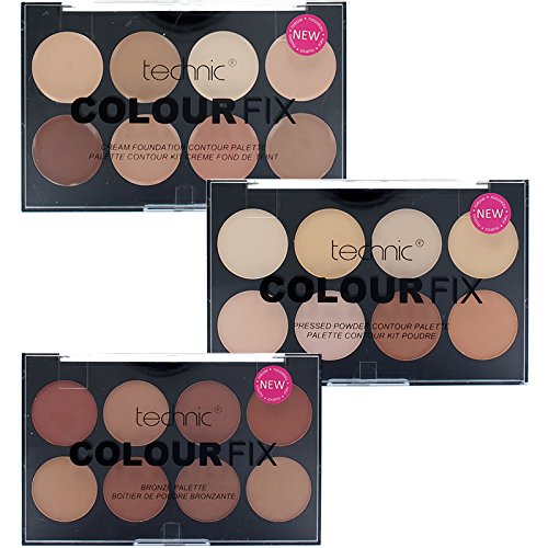 Technic 8 Colour Fix Palette Collection 8 Contour Powder, 8 Cream Foundation & 8 Bronze Powder