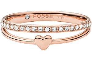 Fossil Ring Für Frauen Vintage Glitz, Länge: 21,5 X 20 X 6 Rose Gold Edelstahl Ring, JF03460791