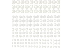 Dacitiery 2800 Stück Perlen Selbstklebend,Halbperlen Selbstklebend, 4 Blatt 3/4/5/6mm Selbstklebende Perlen-Aufkleber für Hochzeit Kleidung Schmuckherstellung DIY Halskette Armbänder Basteln Handy