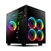 Produktbild anidees AI-Crystal-CUBE-AR ATX Stahl / Gehärtetes Glas Cube Gaming PC Gehäuse Unterstützung E-ATX / ATX, 280/240 Kühler inklusive 5 x 120 RGB Lüfter - Schwarz (RGB Version)